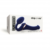 Синий безремневой страпон Multi Orgasm Size S с клиторальной стимуляцией - Strap-on-me - купить с доставкой в Барнауле