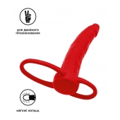 Красная насадка на пенис для двойного проникновения Black Red - 16,5 см. - ToyFa - купить с доставкой в Барнауле