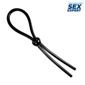 Черное силиконовое лассо с шариком для утяжки - Sex Expert - в Барнауле купить с доставкой