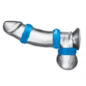 Комплект из трех голубых колец для эрекции 3-Pack Nuts   Bolts Stretch Cock Ring Set - BlueLine - в Барнауле купить с доставкой