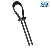 Черный ремень-лассо для усиления эрекции - Sex Expert - в Барнауле купить с доставкой