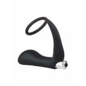 Черное эрекционное кольцо с вибропробкой Vibrating Anal Plug With Cockring - Dream Toys - в Барнауле купить с доставкой