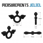 Черное эрекционное кольцо с крыльями Rooster Jeliel Angel - Velv or - в Барнауле купить с доставкой