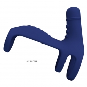 Синяя вибронасадка на пенис Vibrating Penis Sling - Baile - в Барнауле купить с доставкой