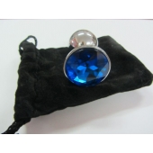 Анальное украшение BUTT PLUG  Small с синим кристаллом - 7 см. - Anal Jewelry Plug - купить с доставкой в Барнауле