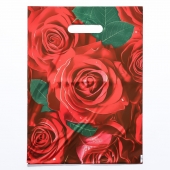 Пакет с цветочным принтом и вырубной ручкой (30х40 см) - Сима-Ленд - купить с доставкой в Барнауле