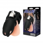 Черная клетка для пениса Silicone Small 2 in Cock Cage With Ball Divider - BlueLine - купить с доставкой в Барнауле