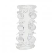 Прозрачная насадка на пенис с шипами и бугорками JELLY JOY LUST CLUSTER CLEAR - Dream Toys - в Барнауле купить с доставкой