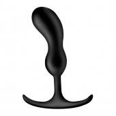 Черный массажер простаты с утяжелителями Premium Silicone Weighted Prostate Plug Medium - 16,3 см. - XR Brands - в Барнауле купить с доставкой