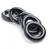 Комплект из 5 черных эрекционных колец для мошонки Ring Master Custom Ball Stretcher Kit - XR Brands - в Барнауле купить с доставкой