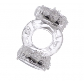 Прозрачное виброкольцо с двумя вибропульками - Toyfa Basic - в Барнауле купить с доставкой