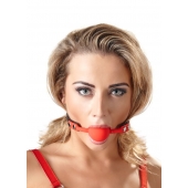 Силиконовый кляп-шар на чёрных ремешках Red Gag silicone - Orion - купить с доставкой в Барнауле