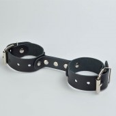 Черные кожаные наручники-фиксатор - Sitabella - купить с доставкой в Барнауле