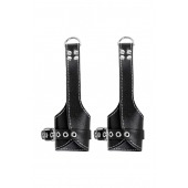 Черные подвесы с белой строчкой - Pecado - купить с доставкой в Барнауле