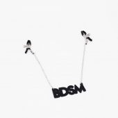 Зажимы на соски с кожаной подвеской BDSM - Crazy Handmade - купить с доставкой в Барнауле