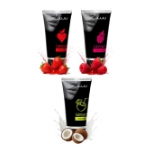 Набор из 3 съедобных лубрикантов JUJU (клубника, малина, кокос) - JuJu - купить с доставкой в Барнауле