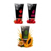 Набор из 3 съедобных лубрикантов JUJU (клубника, малина, тропические фрукты) - JuJu - купить с доставкой в Барнауле