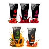 Набор из 5 съедобных лубрикантов JUJU (клубника, малина, тропические фрукты, вишня, грейпфрут) - JuJu - купить с доставкой в Барнауле