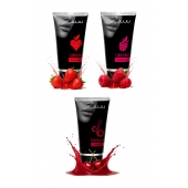 Набор из 3 съедобных лубрикантов JUJU (клубника, малина, вишня) - JuJu - купить с доставкой в Барнауле