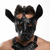 Черная кожаная маска «Собака» - Crazy Handmade - купить с доставкой в Барнауле