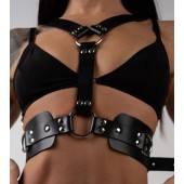 Черная кожаная двусторонняя портупея - Crazy Handmade - купить с доставкой в Барнауле