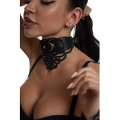 Фигурный чокер с узорами и золотистой фурнитурой - Crazy Handmade - купить с доставкой в Барнауле