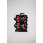 Черно-красные кожаные наручники с бантиками - Crazy Handmade - купить с доставкой в Барнауле