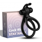 Черное эрекционное виброкольцо с подхватом мошонки Stay Hard - Boys of Toys - в Барнауле купить с доставкой