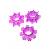 Набор из 3 лиловых эрекционных колец различной формы - Erowoman-Eroman - в Барнауле купить с доставкой