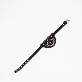 Черный чокер с клепками и золотистой фурнитурой - Crazy Handmade - купить с доставкой в Барнауле