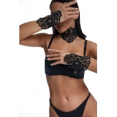 Фигурный набор для БДСМ-игр с узорами и золотистой фурнитурой - Crazy Handmade - купить с доставкой в Барнауле