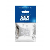 Прозрачное эластичное эрекционное кольцо с 6 шариками - Sex Expert - в Барнауле купить с доставкой