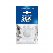 Прозрачное эрекционное кольцо со стимулирующими шариками - Sex Expert - в Барнауле купить с доставкой