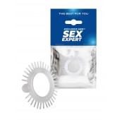 Эластичное эрекционное кольцо с шипиками и шариком - Sex Expert - в Барнауле купить с доставкой