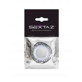 Эластичное эрекционное колечко с черными «ресничками» - Sextaz - в Барнауле купить с доставкой