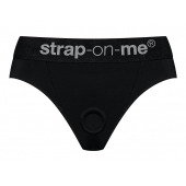 Черные трусики для насадок Heroine Lingerie Harness - size XL - Strap-on-me - купить с доставкой в Барнауле