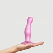 Розовая насадка Strap-On-Me Dildo Plug Curvy size M - Strap-on-me - купить с доставкой в Барнауле
