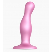 Розовая насадка Strap-On-Me Dildo Plug Curvy size M - Strap-on-me - купить с доставкой в Барнауле