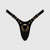 Черный пояс для фиксации насадок Strap-On-Me Leatherette Harness Fabulous - Strap-on-me - купить с доставкой в Барнауле