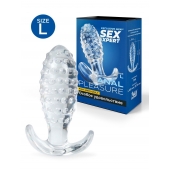 Прозрачная анальная пробка с шишечками - 10 см. - Sex Expert