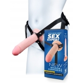 Мужской полый страпон на регулируемых ремешках - 22 см. - Sex Expert - купить с доставкой в Барнауле