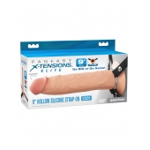 Телесный пустотелый фаллопротез 9’’ Hollow Silicone Strap-On - 24,1 см. - Pipedream - купить с доставкой в Барнауле
