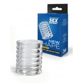 Прозрачная сквозная насадка на пенис с ребрышками - Sex Expert - в Барнауле купить с доставкой