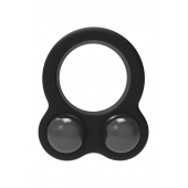 Черное эрекционное кольцо с утяжелителями Cockring Dual Weight - Dream Toys - в Барнауле купить с доставкой