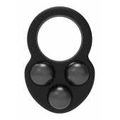 Черное эрекционное кольцо с утяжелителями - Dream Toys - в Барнауле купить с доставкой