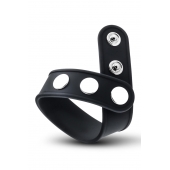 Черное эрекционное кольцо на кнопках - Blush Novelties - в Барнауле купить с доставкой