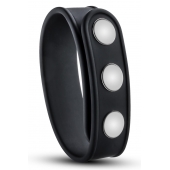 Черное эрекционное кольцо на кнопках - Blush Novelties - в Барнауле купить с доставкой