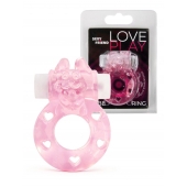 Розовое эрекционное виброкольцо в форме зайчика - 1137 - в Барнауле купить с доставкой