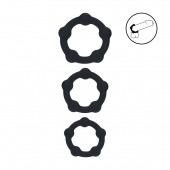 Набор из 3 эрекционных колец Beaded Silicone Cockring Set - Shots Media BV - в Барнауле купить с доставкой