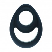 Черное эрекционное кольцо Double Ergo Silicone Cockring - Shots Media BV - в Барнауле купить с доставкой